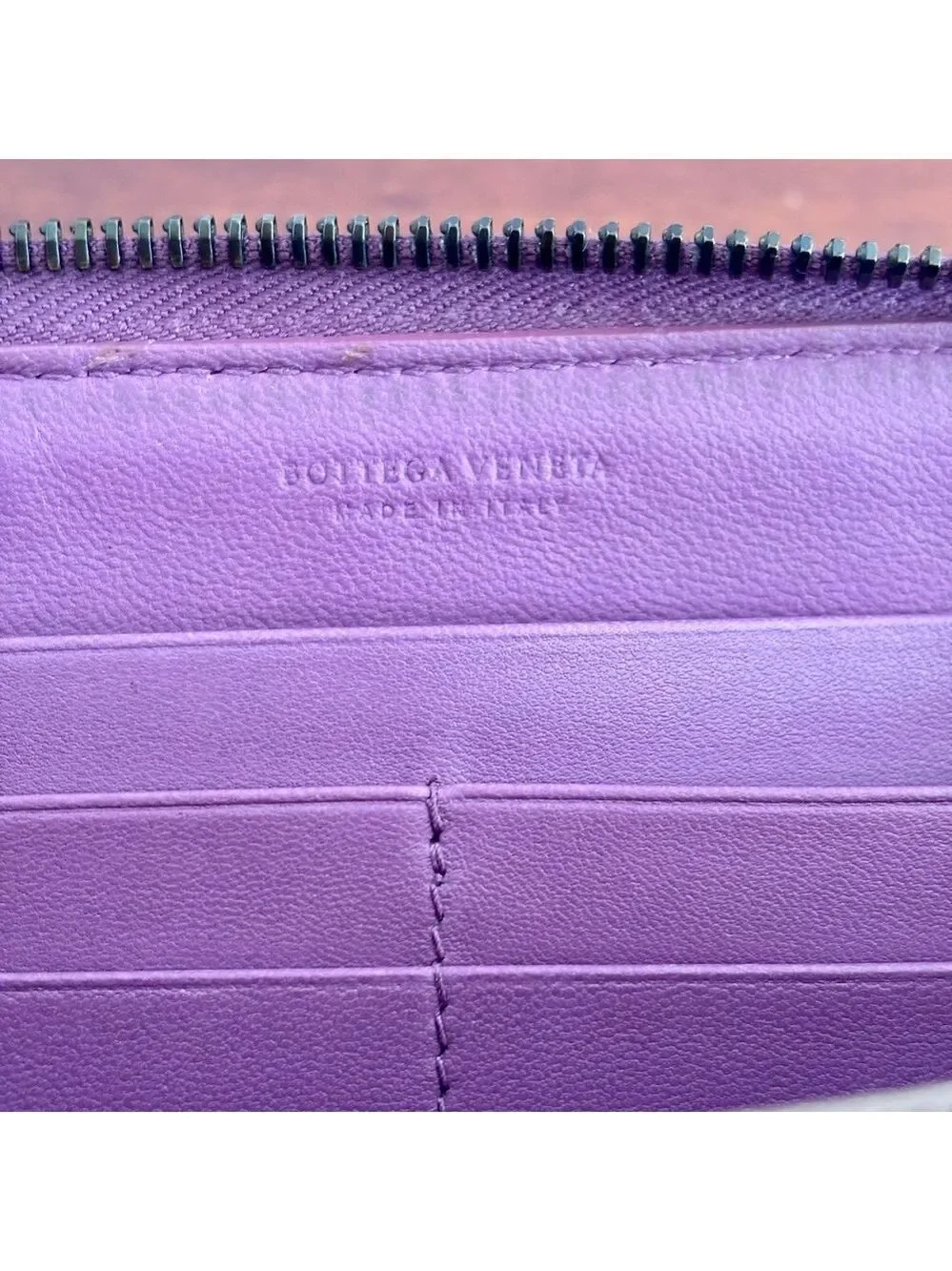 Bottega Veneta Purple Intrecciato Leather Zip-Around Wallet